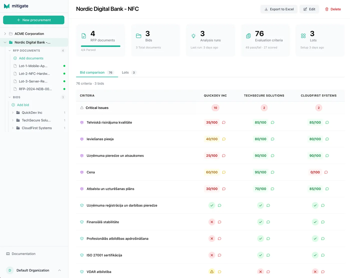 AI agent that evaluates procurement tenders at specialist level