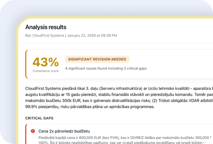 AI agent that evaluates procurement tenders at specialist level